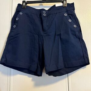 NWT Westport Cotton Navy Shorts with Buttons